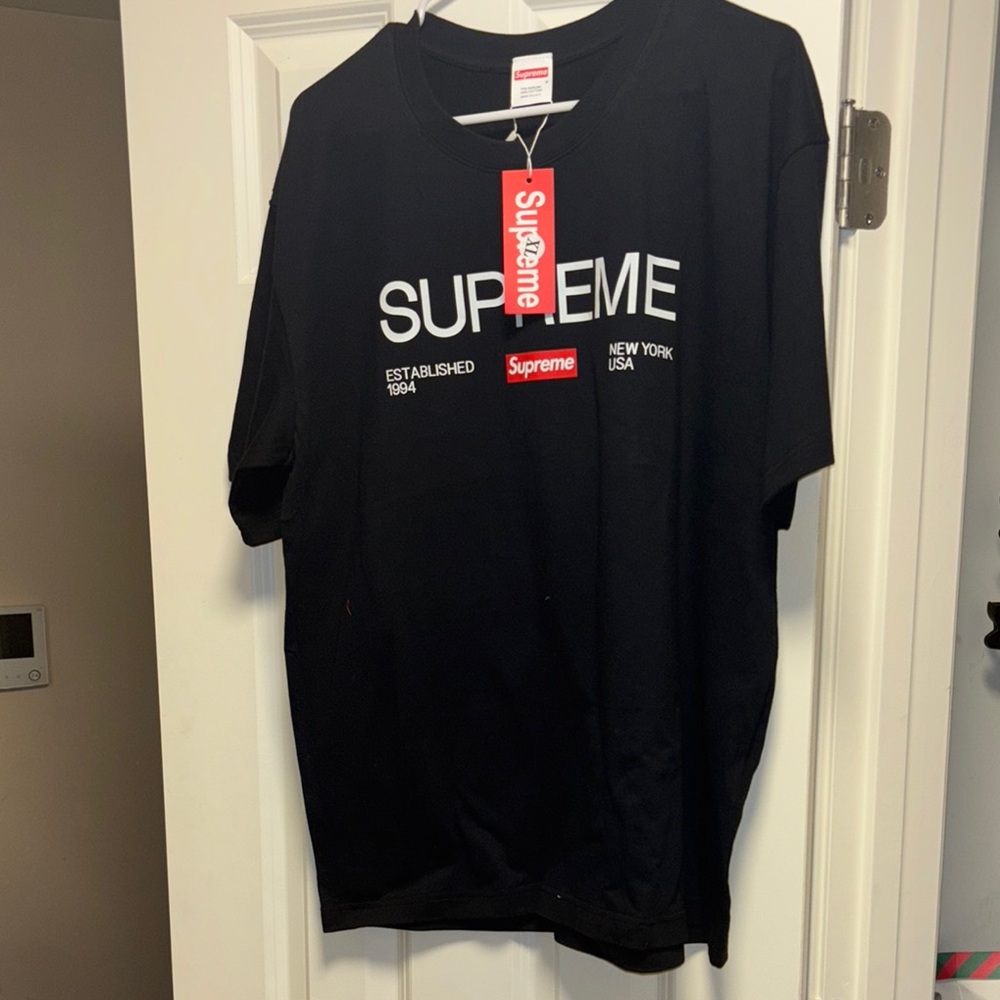 Supreme Black Short Sleeve Tee with Iconic Logo